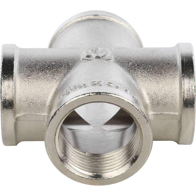 Крестовина резьбовая ВР 3/4" никель STOUT