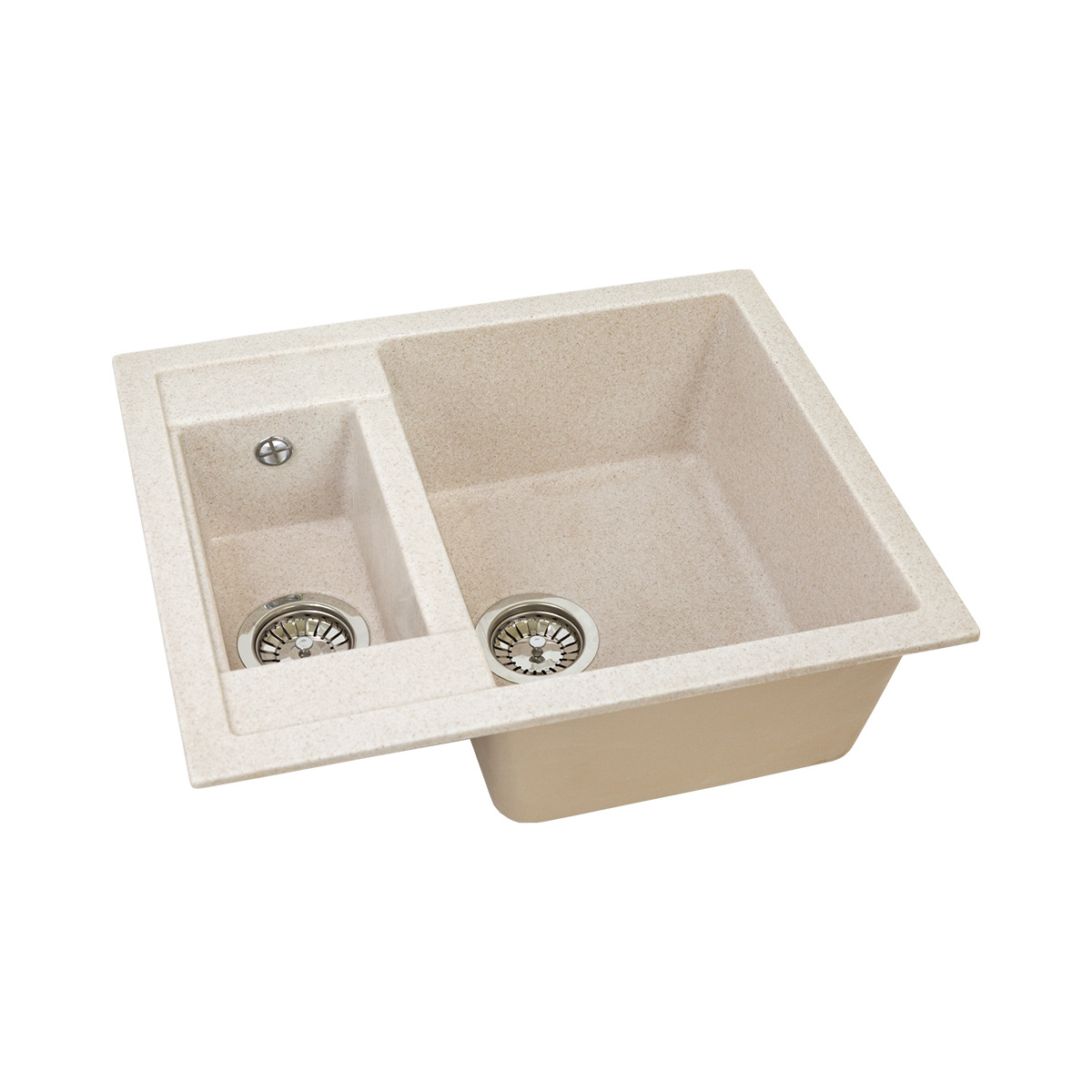 Мойка для кухни врезная искуств. камень gs-21-328 двойная 610*495 мм бежевая "granstones"
