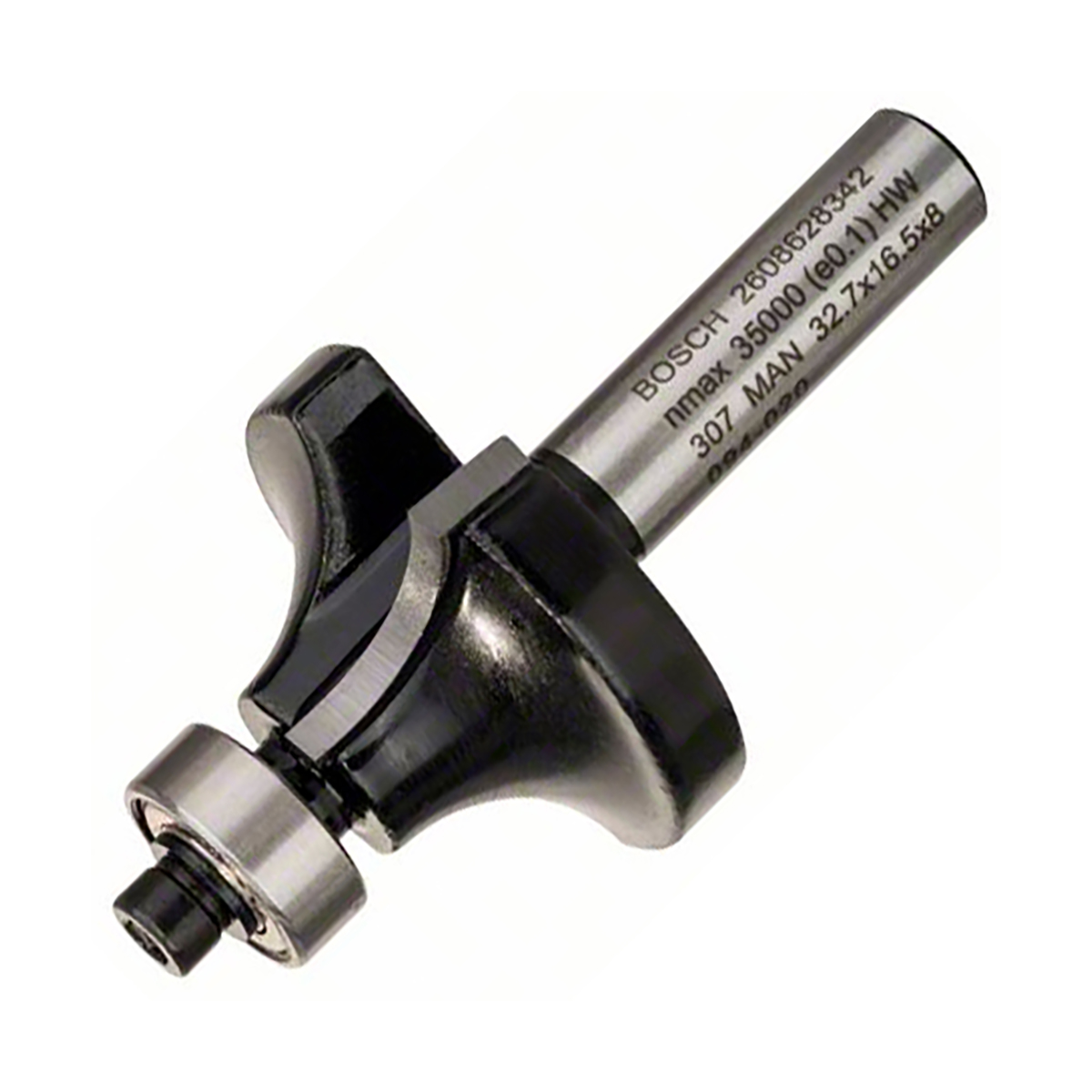 Фреза кромочная калевочная "standard for wood" r 10 мм, хвостовик 8 мм (1) "bosch" 2608628342