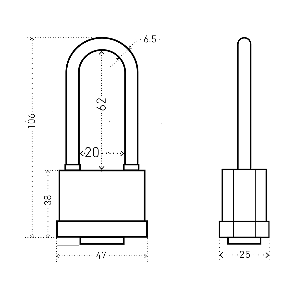 Замок навесной всепогодный вс1ч- 374пд  6,5 мм (6 ключей, длинная дужка) (1/6/72) "аллюр"