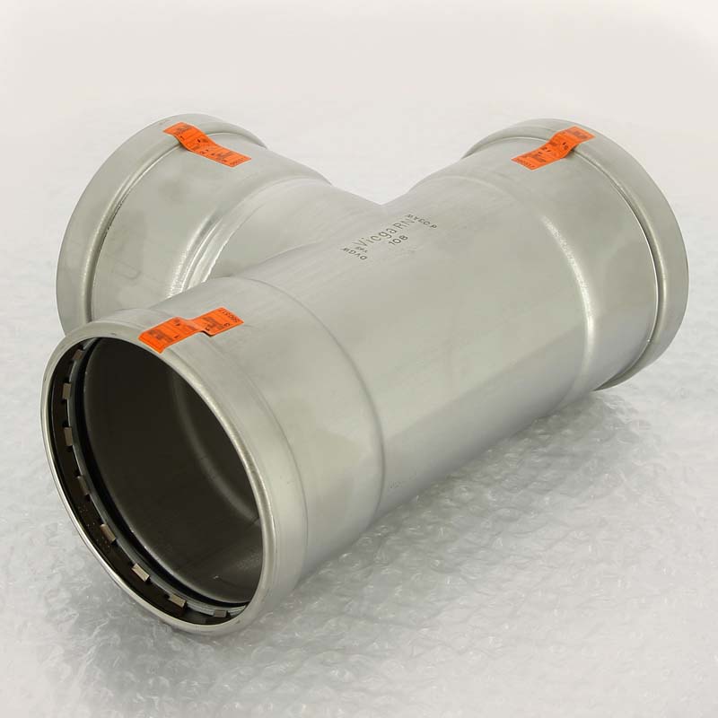 Тройник пресс 108 нержавеющая сталь Sanpress Inox VIEGA