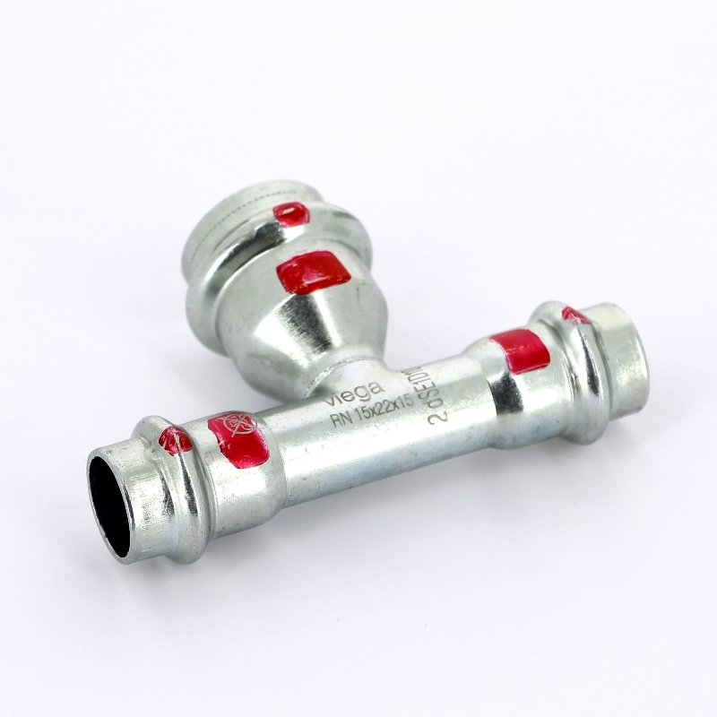 Тройник пресс 15x22x15 оцинкованная сталь Prestabo VIEGA