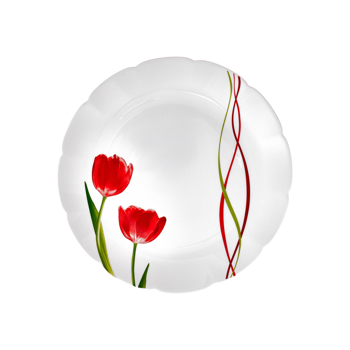 Тарелка десертная "royal garden" flower sketch 19,5 см, опаловое стекло (6/48) rg009sq