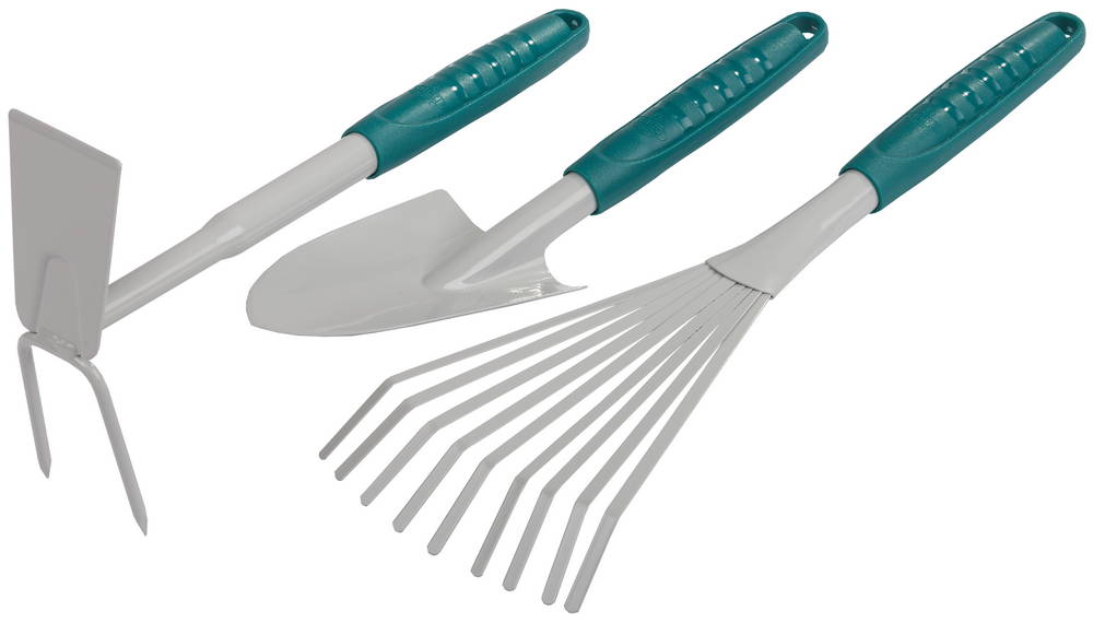RACO 3 предмета: совок, мотыжка, грабли веерные, Садовый набор (4225-53/477)