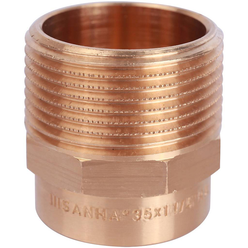 Муфта 35х1 1/4" переходная (НР) под пайку с наружной резьбой SANHA бронзовая 1424335114
