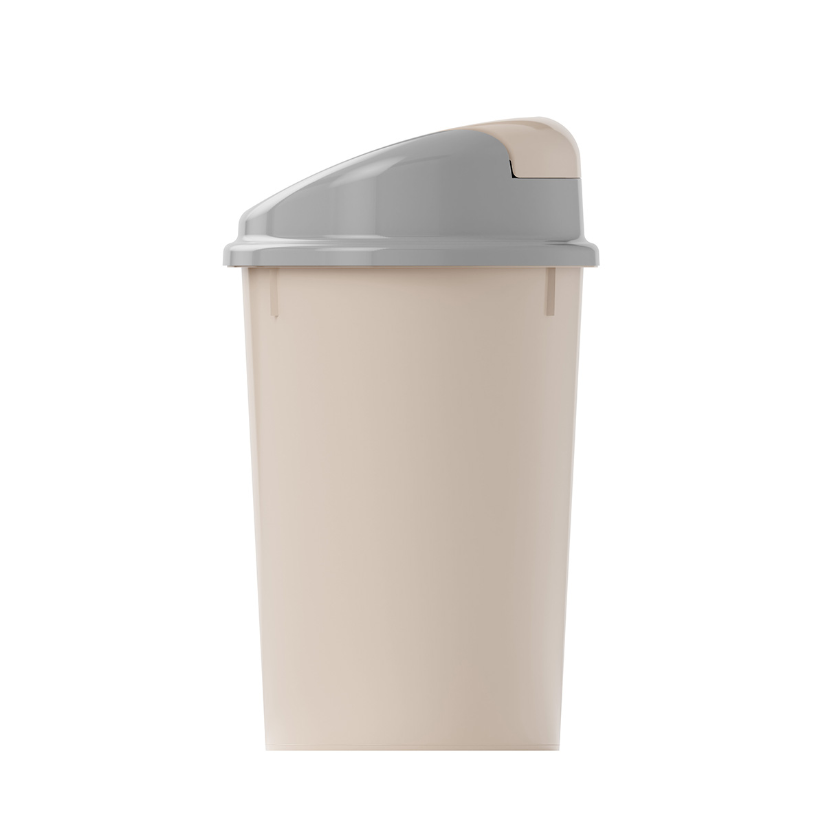 Контейнер для мусора  8 л овальный с плавающей крышкой (слон. кость) (1/5) "альтернатива" м4166