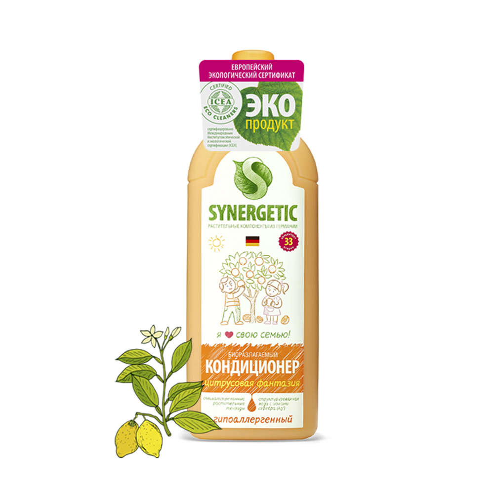 Кондиционер для белья (цитрусовая фантазия)  1 л (1/8) "синергетик"