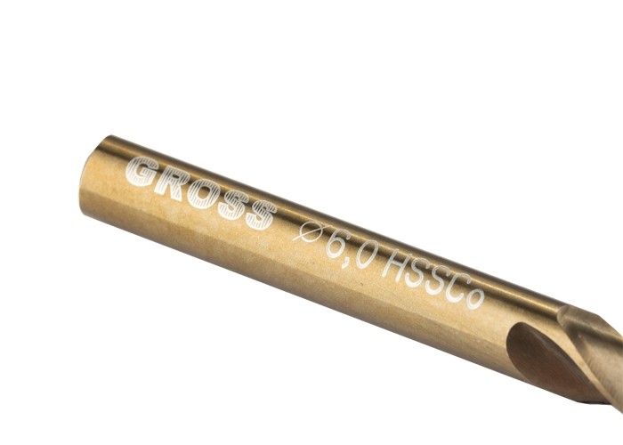 Сверло спиральное по металлу, 6 мм, HSS-Co Gross (72322)