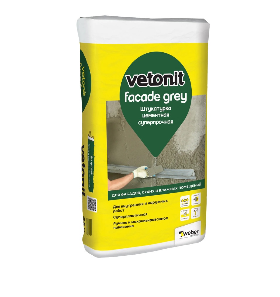 Штукатурка weber vetonit facade grey 25 кг
