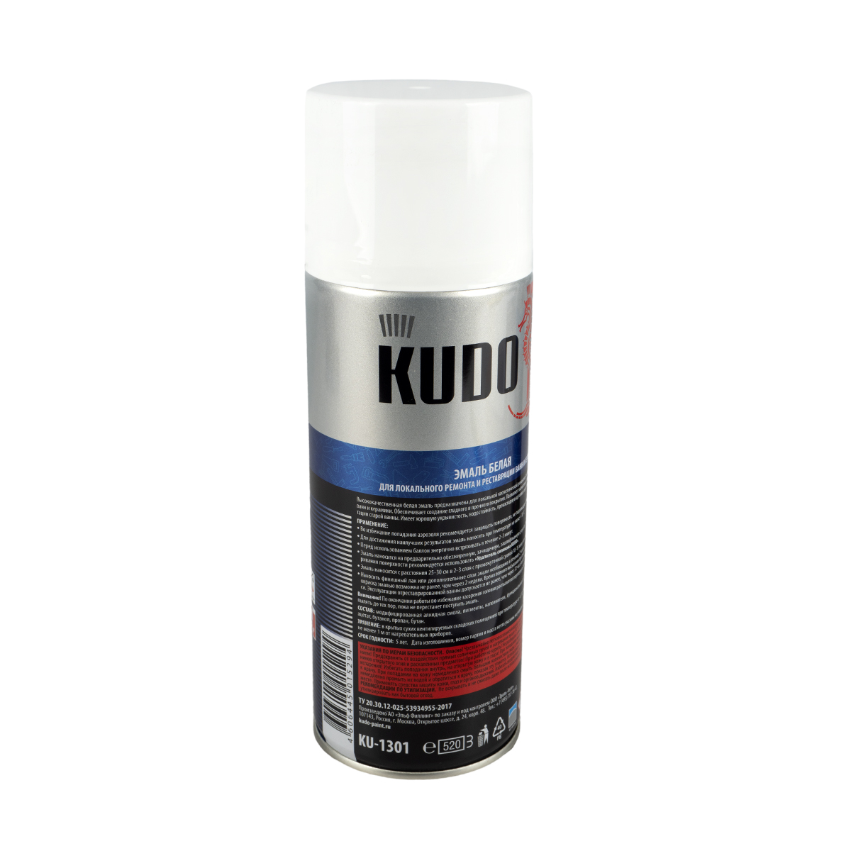 Эмаль для ванн белая 520 мл (аэрозоль) (6) "kudo" ku-1301