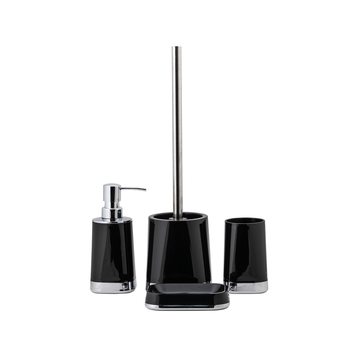 Дозатор для жидкого мыла "gloss" пласт. (черный) (1/12) "swensa" swp-1901blk-01