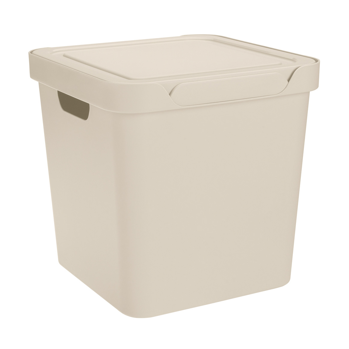 Ящик универс. с крышкой "luxe" 286*286*286 мм 18 л (бежевый) (1/6) "бытпласт"