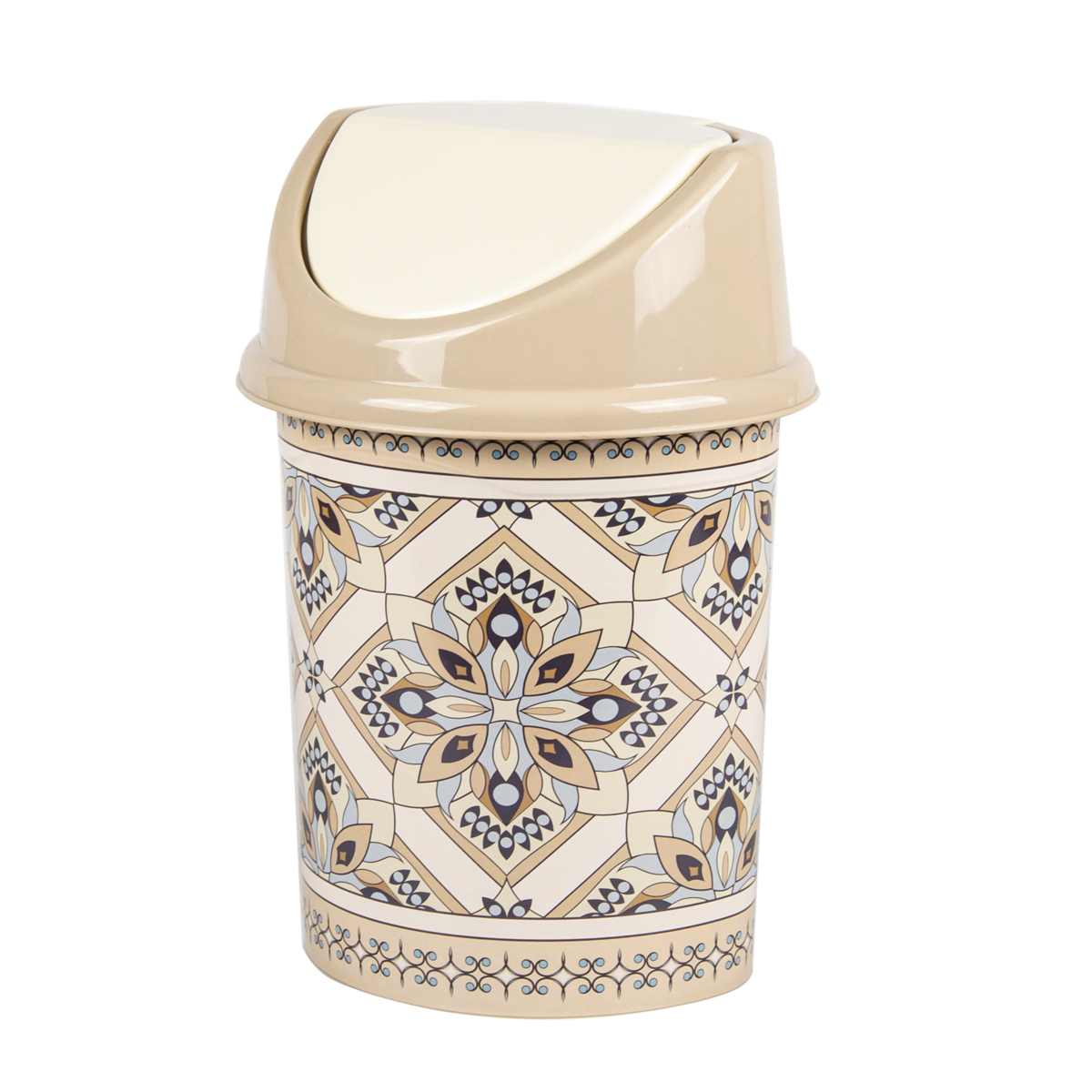 Ведро для мусора  8 л с плавающей крышкой (мозаика) (1/9) "виолет"