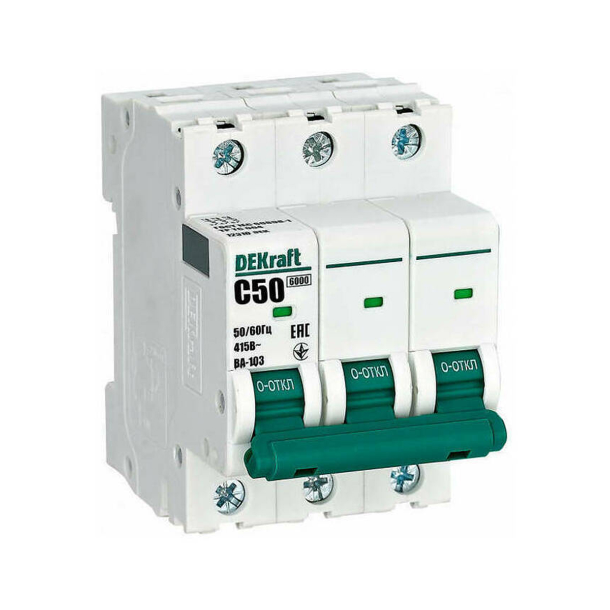 Выключатель автомат. ва-103 3р 50а 6ка тип с (1/4/48) "dekraft"