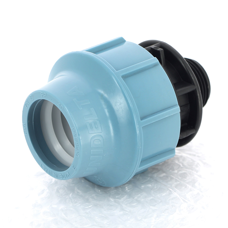 Муфта ПНД обжимная НР 40 х 1" для водопроводных труб UNIDELTA