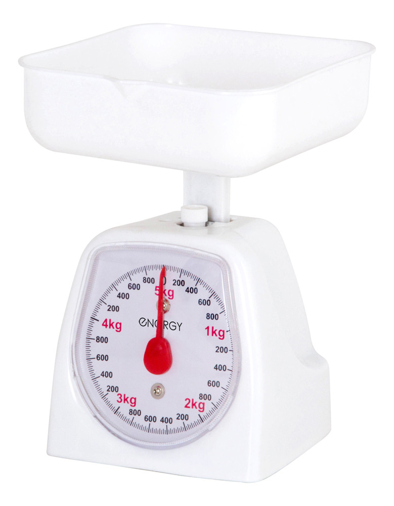Весы кухонные механические "energy" en-406мк  до 5 кг (белые) чаша квадрат. (1/24)