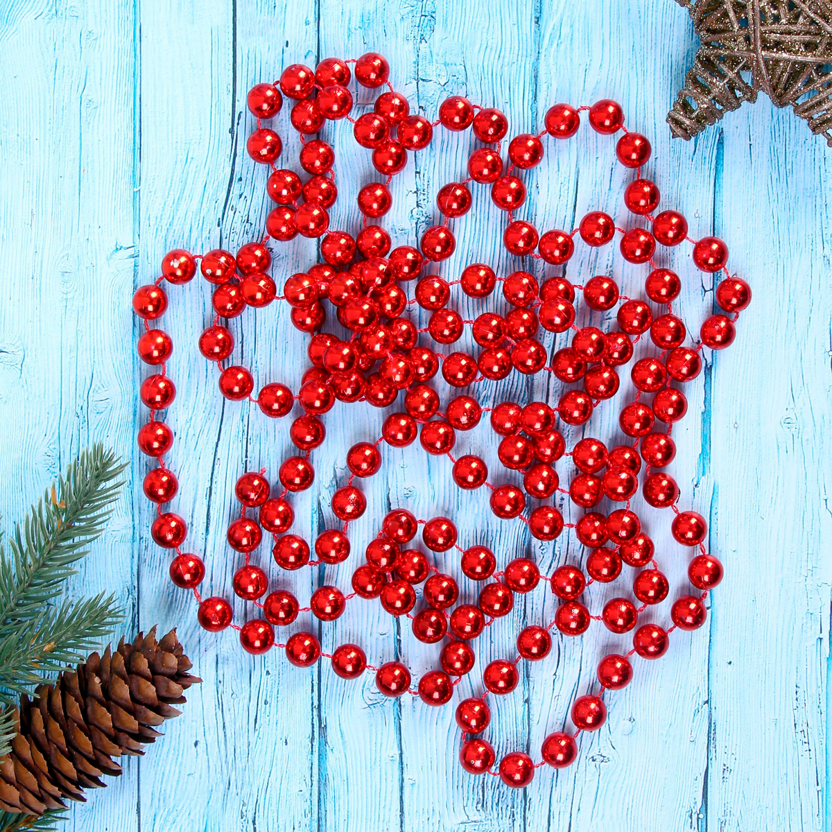 Бусы 2,7 м "шарики" d-12 мм, цвет микс "зимнее волшебство" 905745