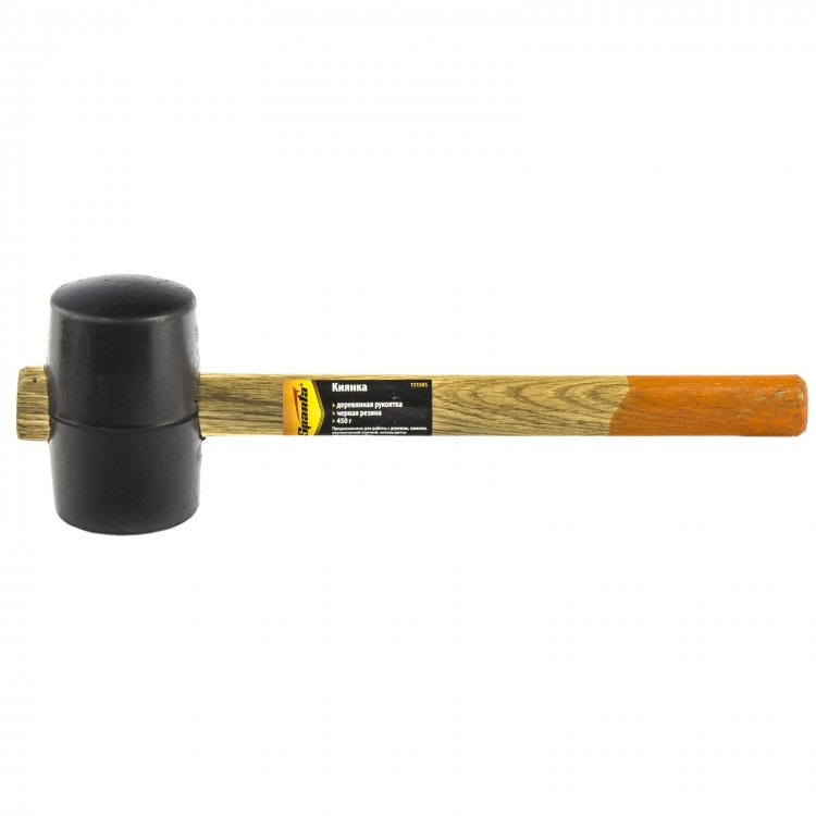 Киянка резиновая, 450 г, черная резина, деревянная рукоятка Sparta (111505)