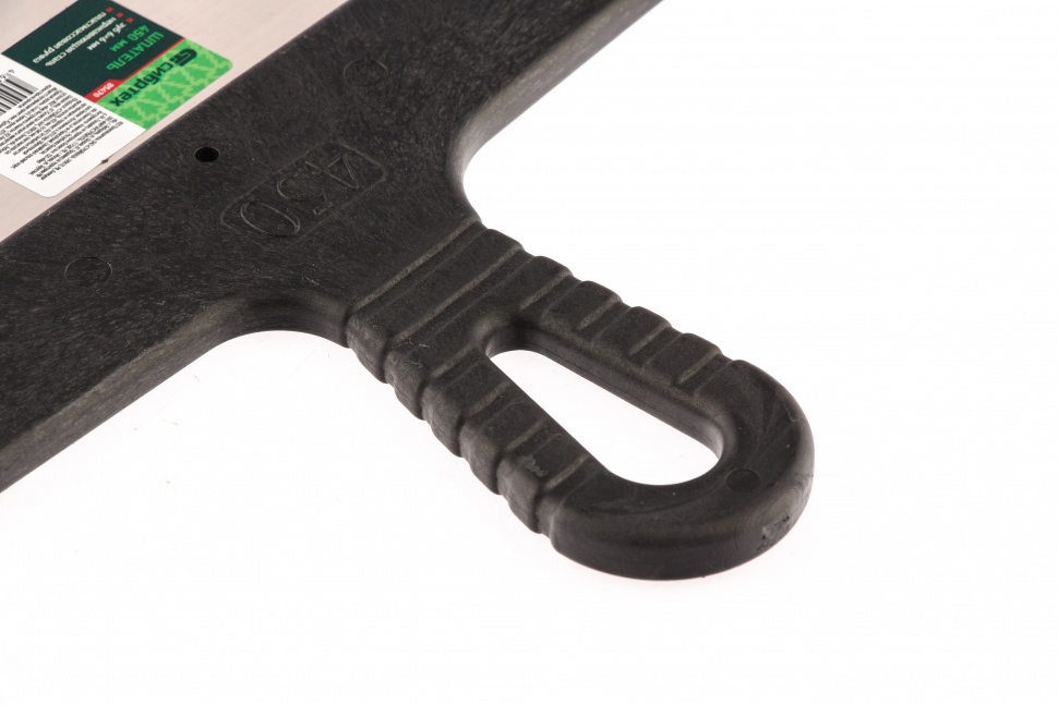 Шпатель из нержавеющей стали, 450 мм, зуб 6 х 6 мм, пластмассовая ручка Сибртех (85470)