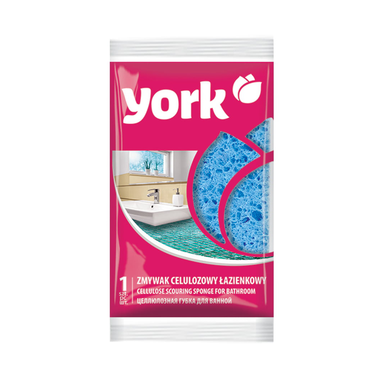 Губка для мытья ванной (целлюлоза) (1/36) "york"