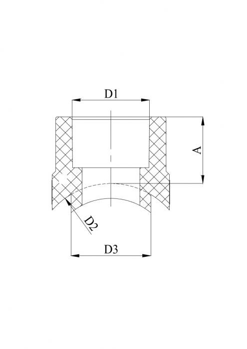 Вварное седло 63 х 32 мм ПП (PP-R100) серый HEISSKRAFT