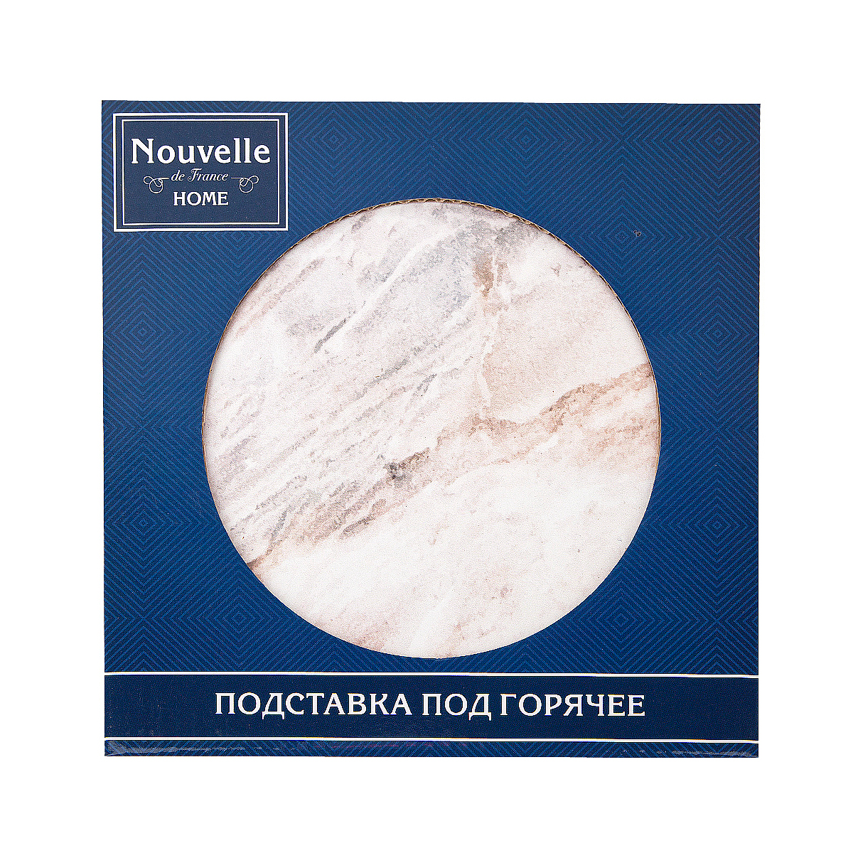 Подставка под горячее керамика/ пробка "мрамор серый" 16*16 см (1/48) "nouvelle home" 4730217-3