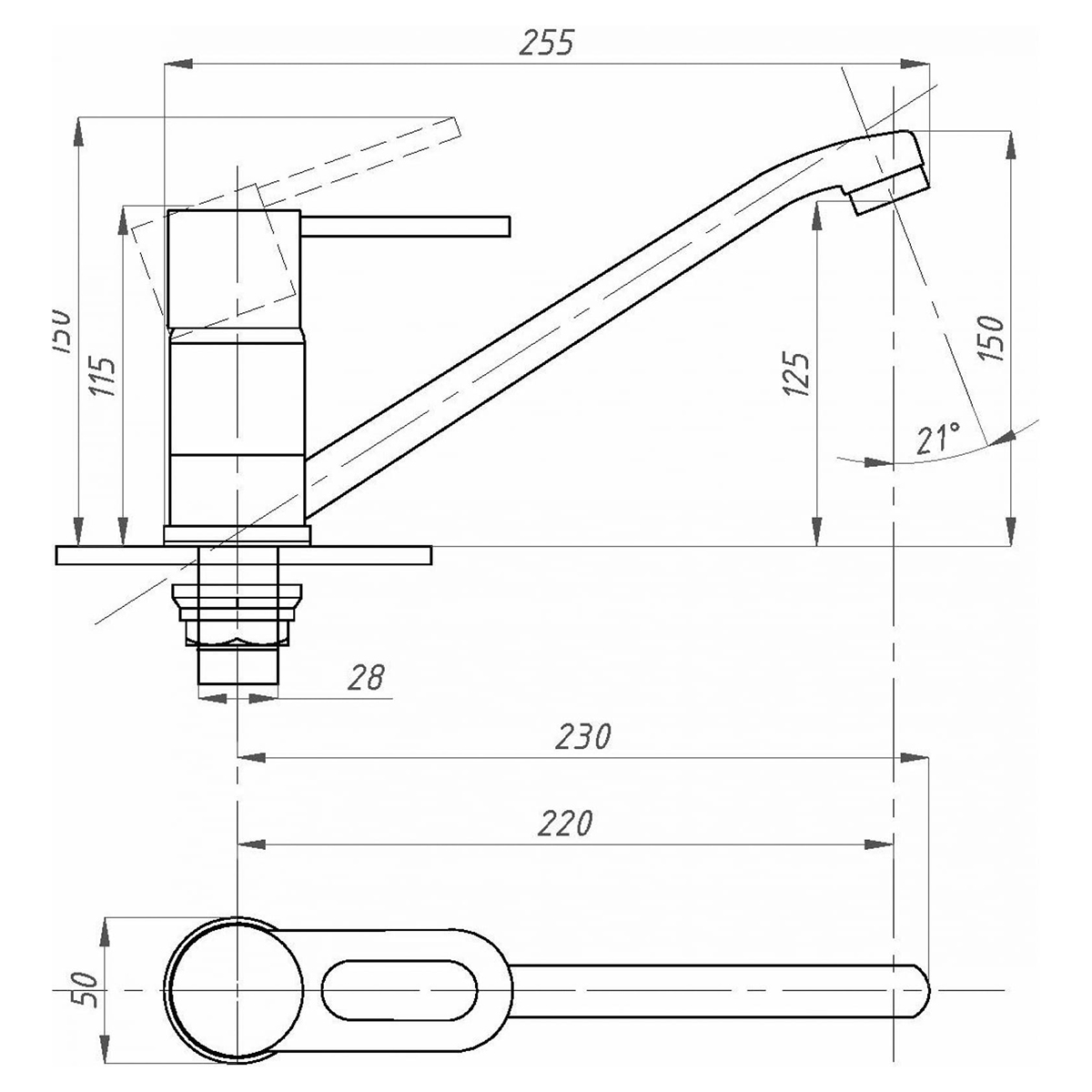 Смеситель для кухни псм-425-008 (1/10) "профсан"