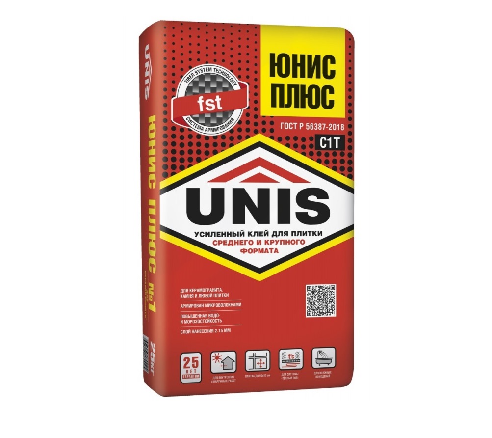 Плиточный клей Юнис Плюс (UNIS Plus) 25 кг