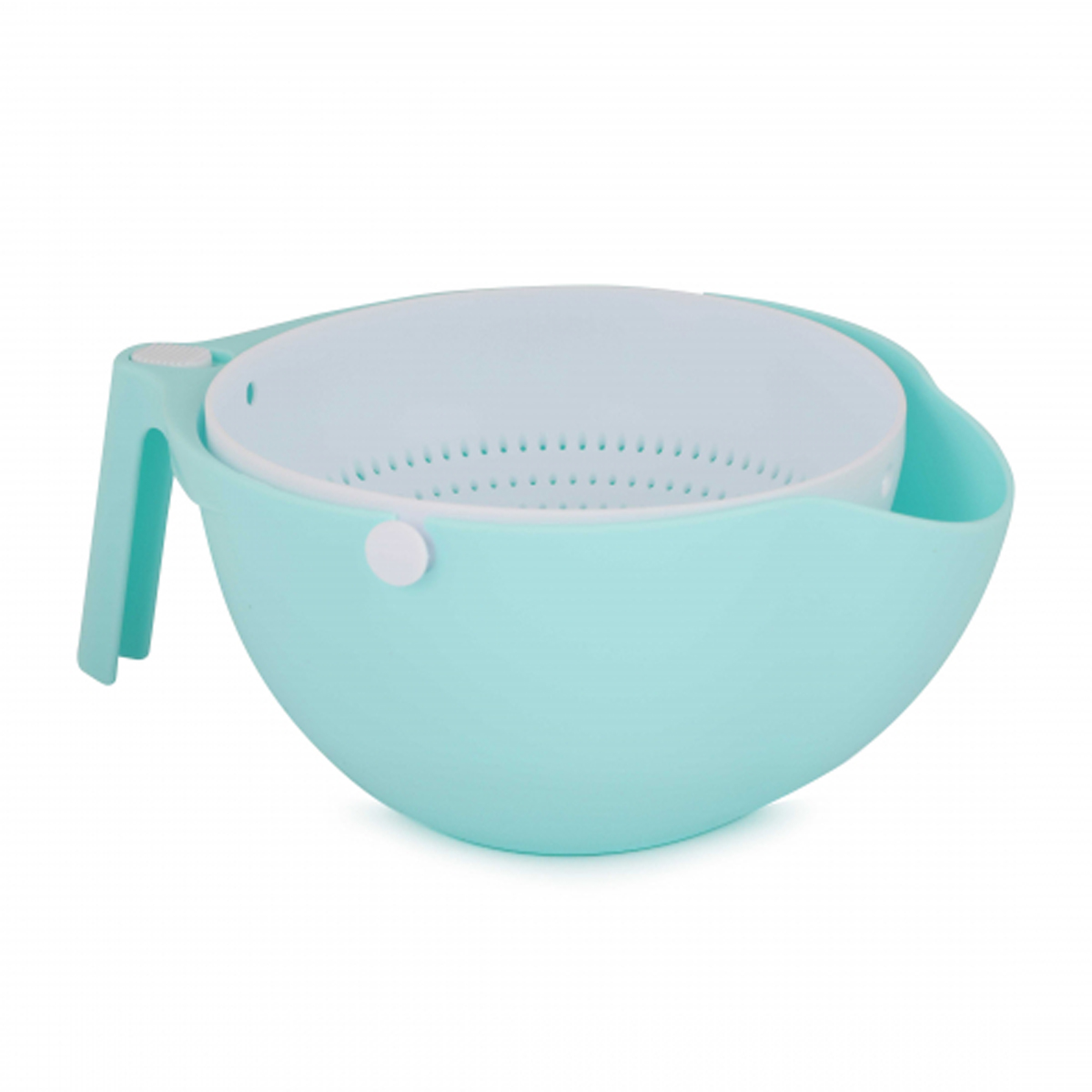 Дуршлаг пласт. "джем" 260*85*105 мм с ручкой (голубой) (1/24) "альтернатива" м8213