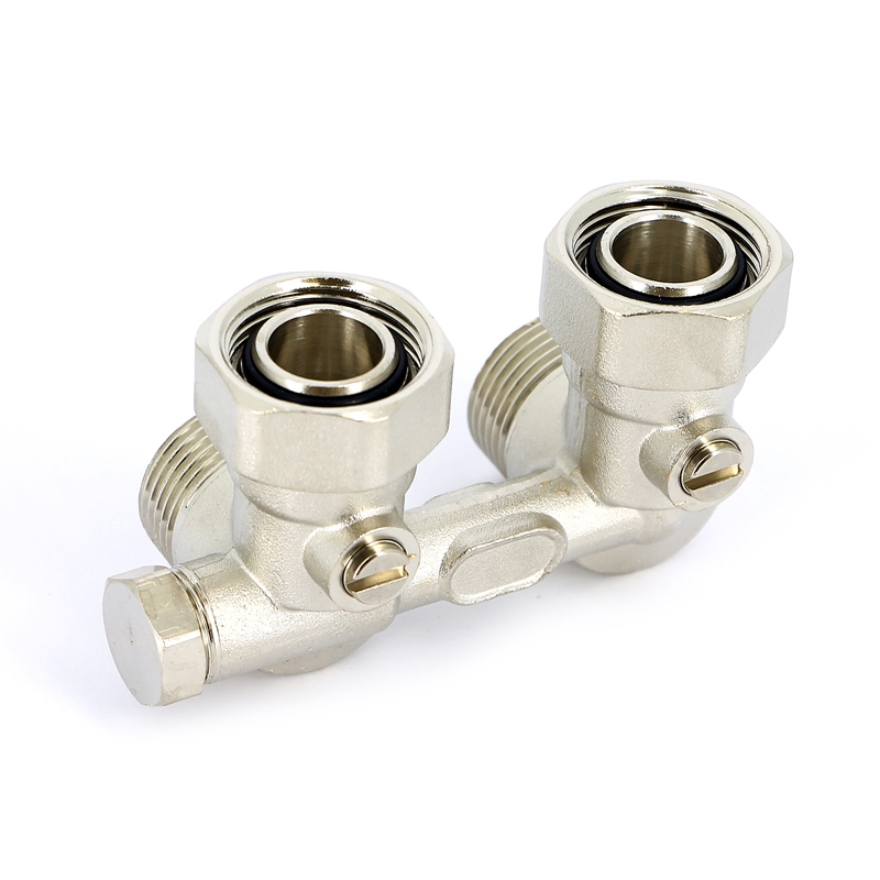 Узел угловой ВН 3/4"ЕК х 3/4" ЕК радиаторный со встроенными кранами и байпасом UNI-FITT