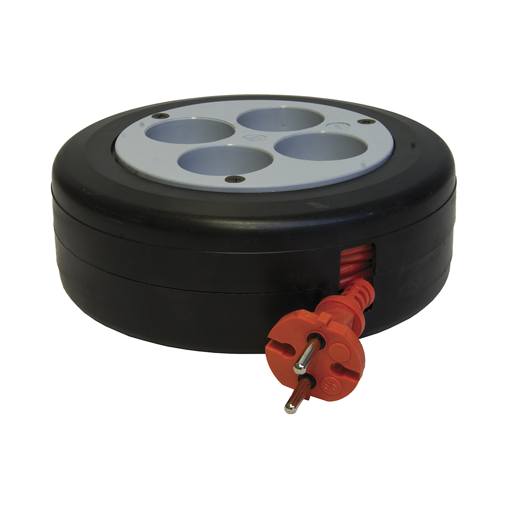 Удлинитель рулетка 10 м 4 розетки пвс 2*0,75 мм (1/12)  (ух10-104 10 м)