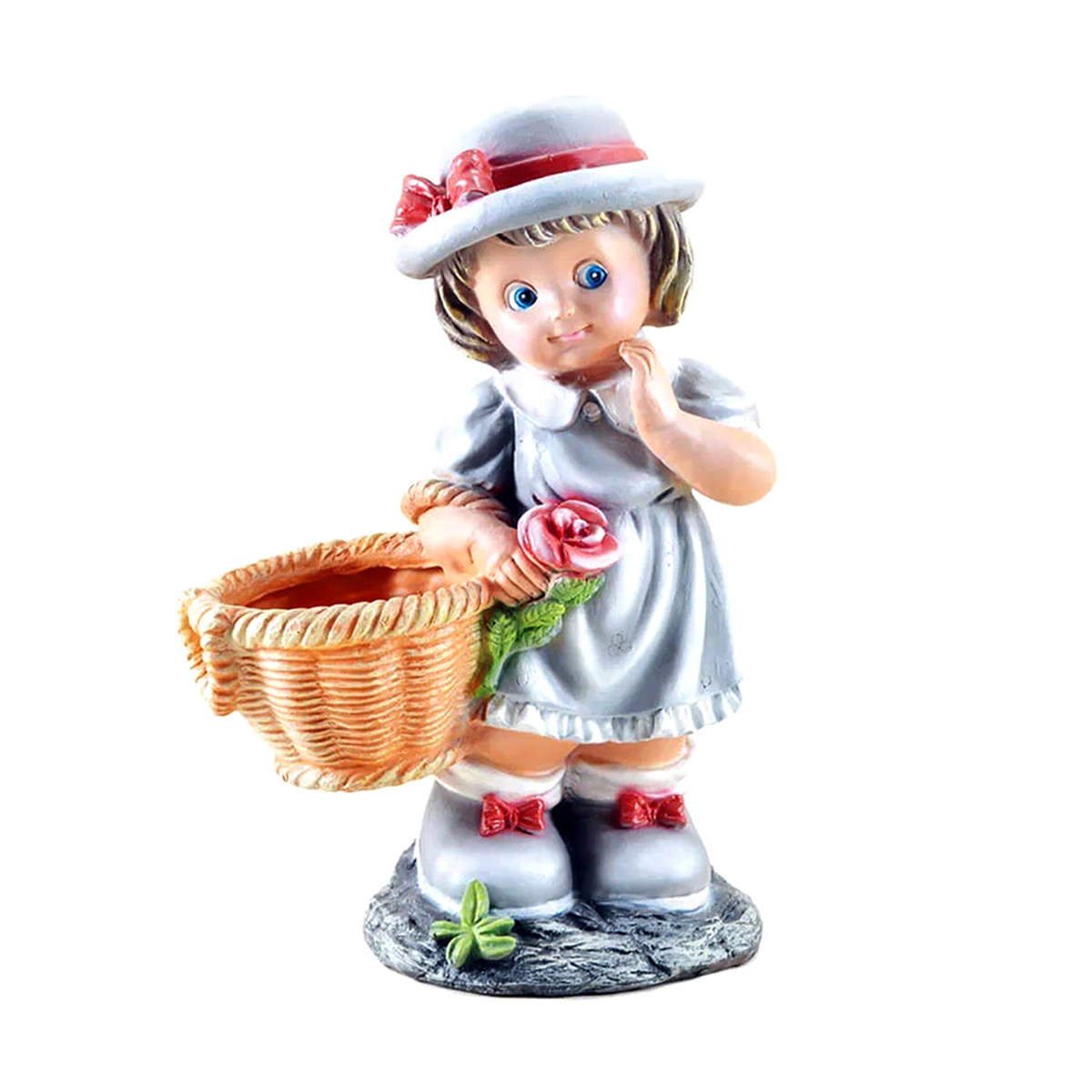 Фигурка садовая "девочка с корзиной" кашпо (1/6) "сказка" jng466