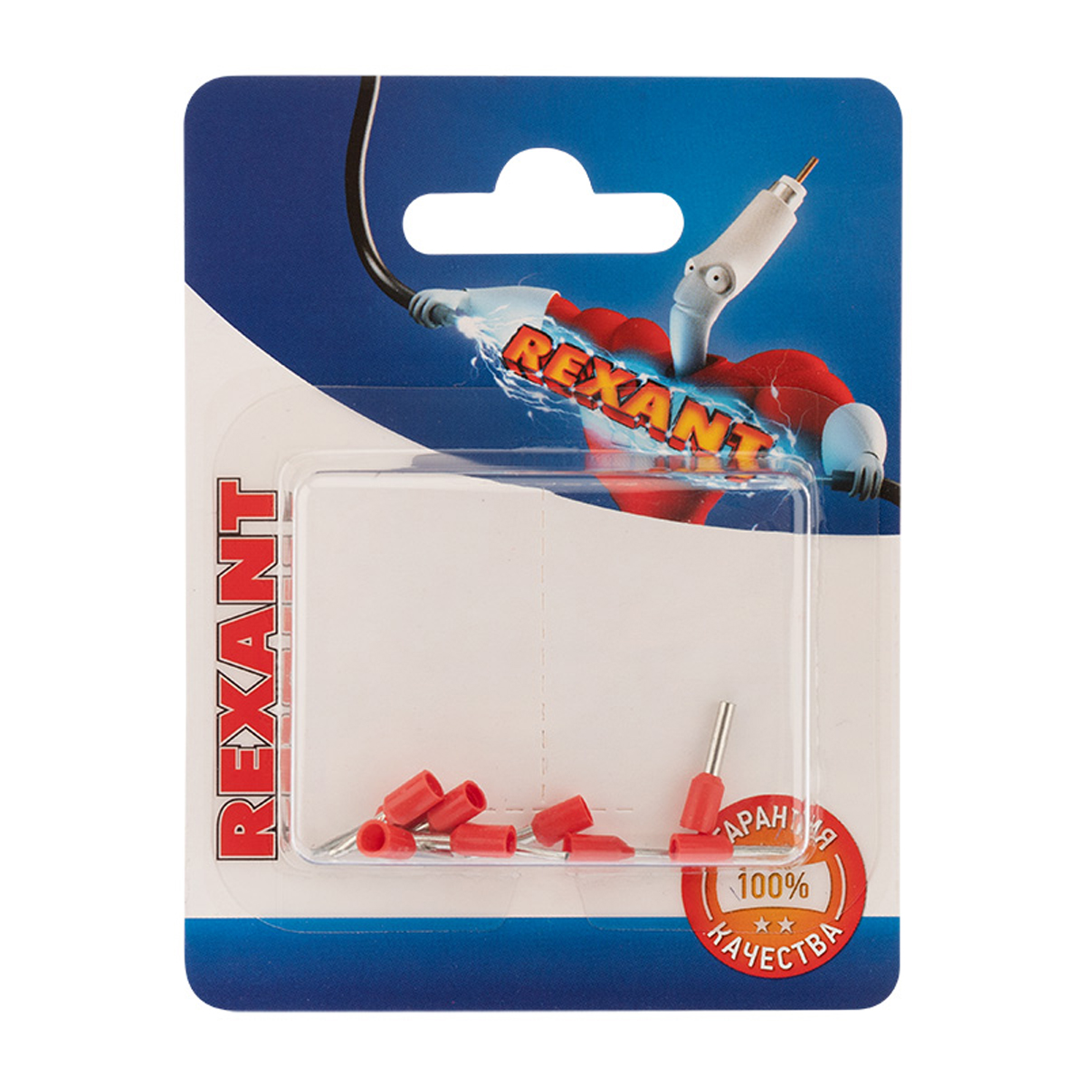 Наконечники штыревые втулочные изолиров. ншви 1.0-8  упак. 10 шт (красные) (1/10) "rexant" 06-0405-a