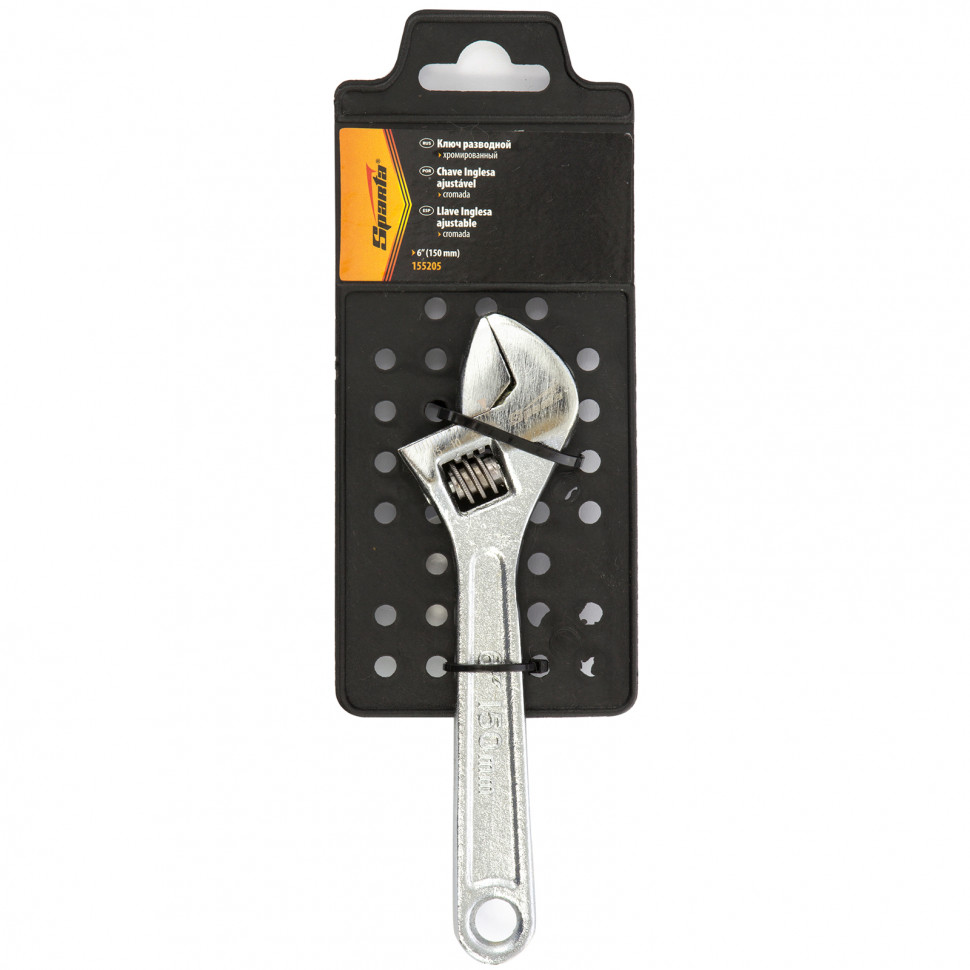 Ключ разводной, 150 мм, хромированный Sparta (155205)