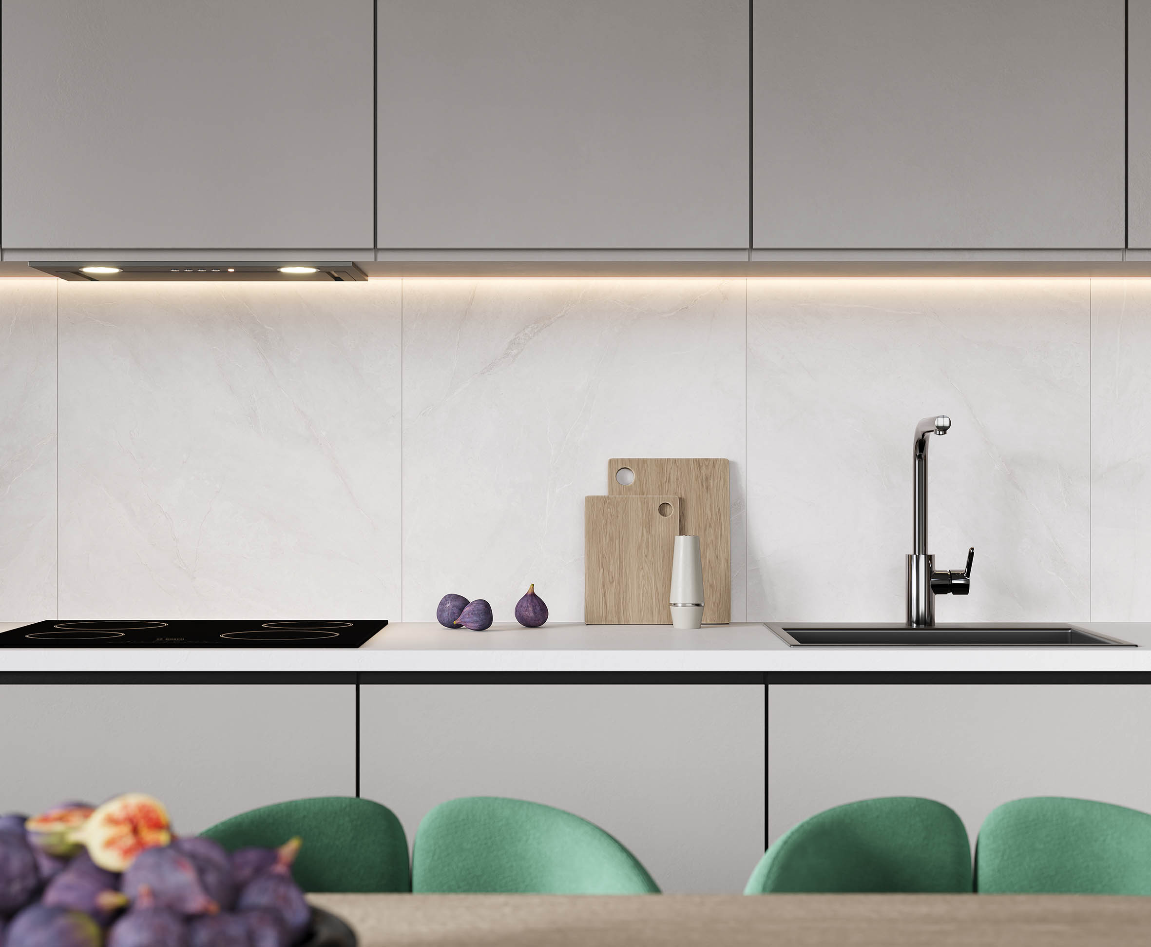 Horison blanco керамогранит светло-серый матовый карвинг 60x60