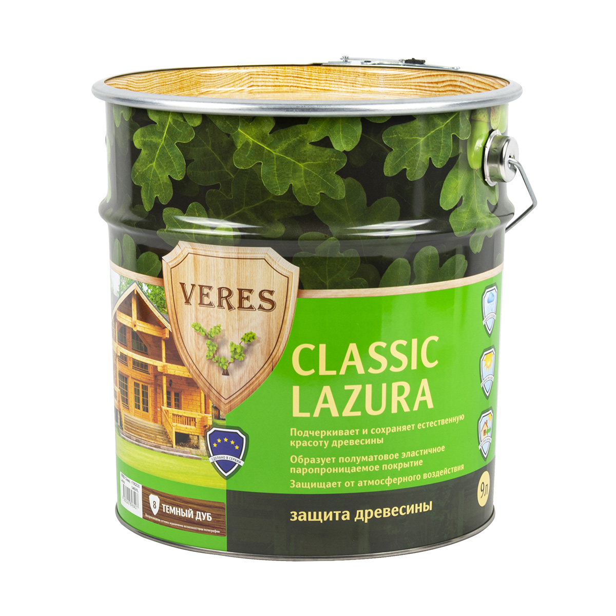 Верес классик лазура № 8 дуб темный  9 л (1) "veres"