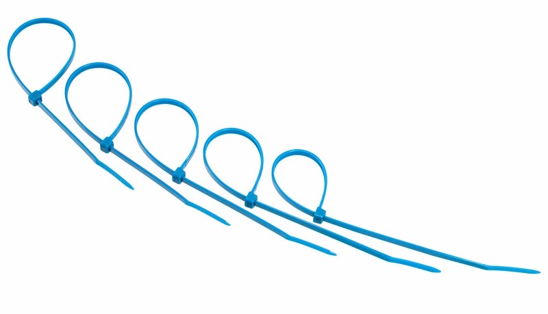 Хомуты нейлон 3,6 х 200 мм (набор 25 шт.), синие (1/10/500) "rexant" 07-0205-25