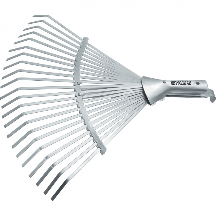 Грабли веерные стальные, 300 - 480 мм, 22 плоских зуба, оцинкованные,раздвижные, без черенка, Palisad (617675)