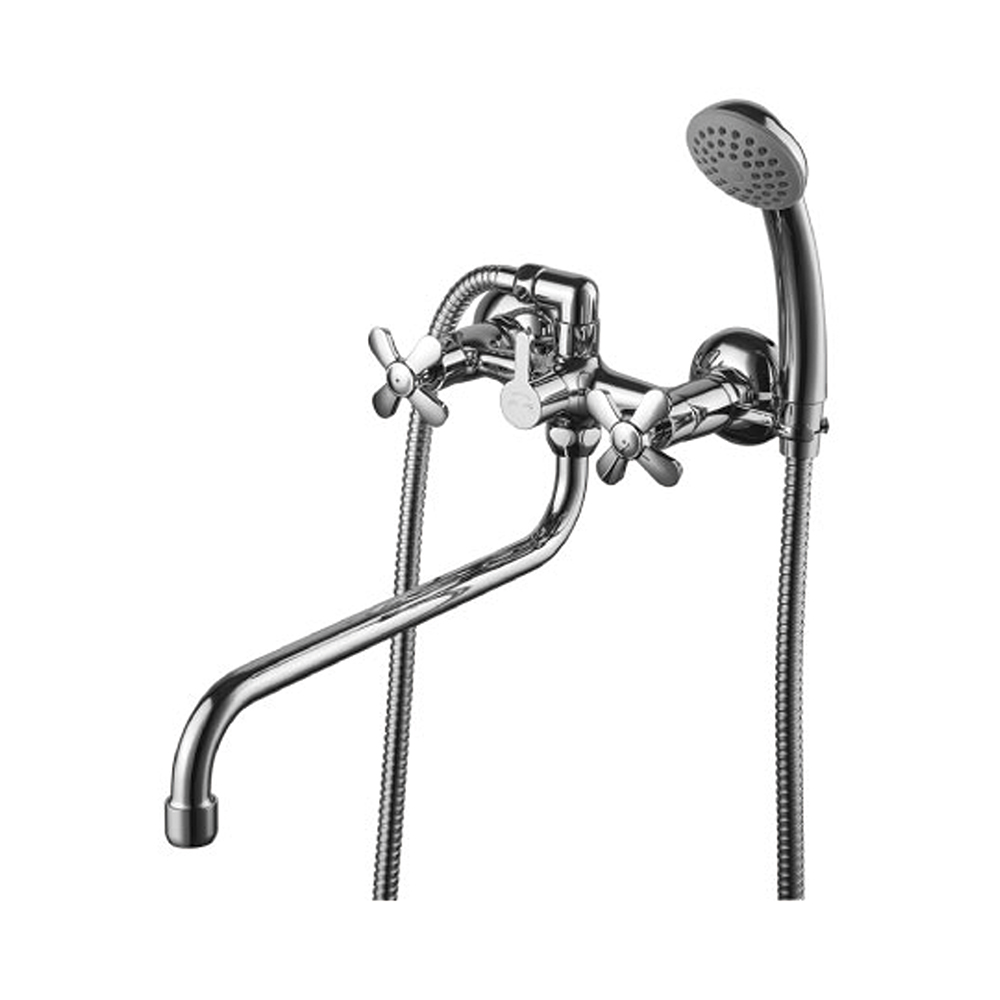 Смеситель для ванн "partner"  lm6541c  длинный круглый излив, двухвентильный (1/6) "lemark"