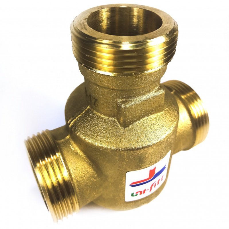 Клапан В термостатический 60˚С 1"1/4 НР UNI-FITT для котлов боковое смешение Kvs 9