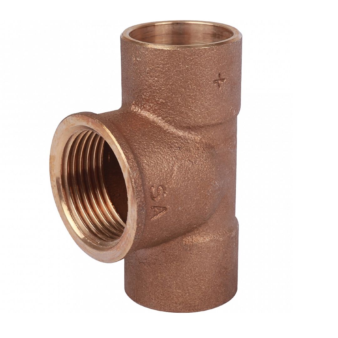Тройник 28x1"x28 переходной под пайку с резьбой (ВР) SANHA бронза 14130281