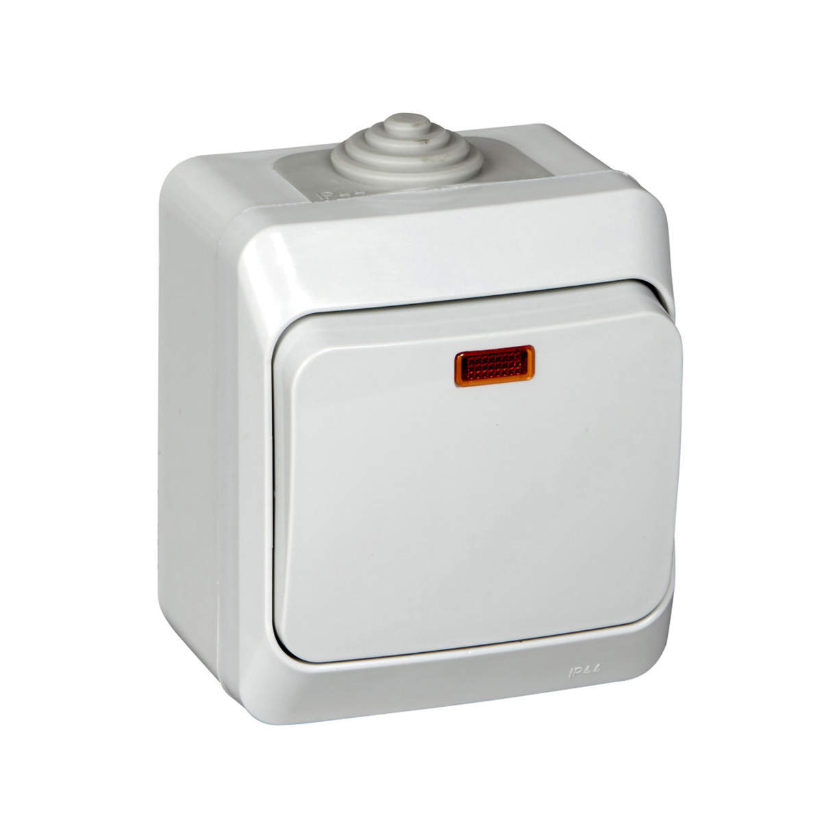 Выключатель открыт. уст. "этюд" ip44 1 кл. с индикатором 10а, серый (1/14/112) "schneider"