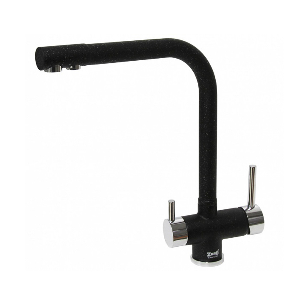 Смеситель для кухни с подключ. к фильтру питьев. воды zr 348 yf хром/черный "zorg"