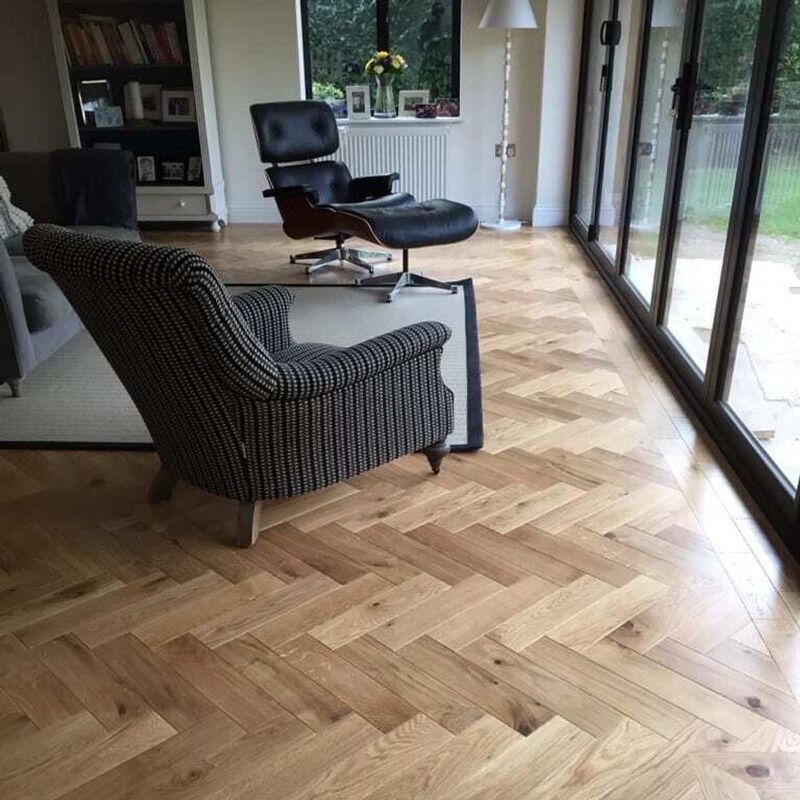 Coswick Английская ёлка 3-х слойная T&G шип-паз (90°) s-1171-3529-1 Тростниковый (Порода: Дуб)