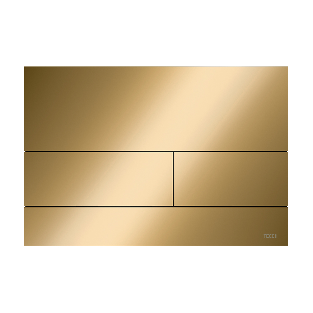Металлическая панель смыва TECEsquare PVD глянец позолоченный, для инсталляции, 150 x 220 x 3 мм