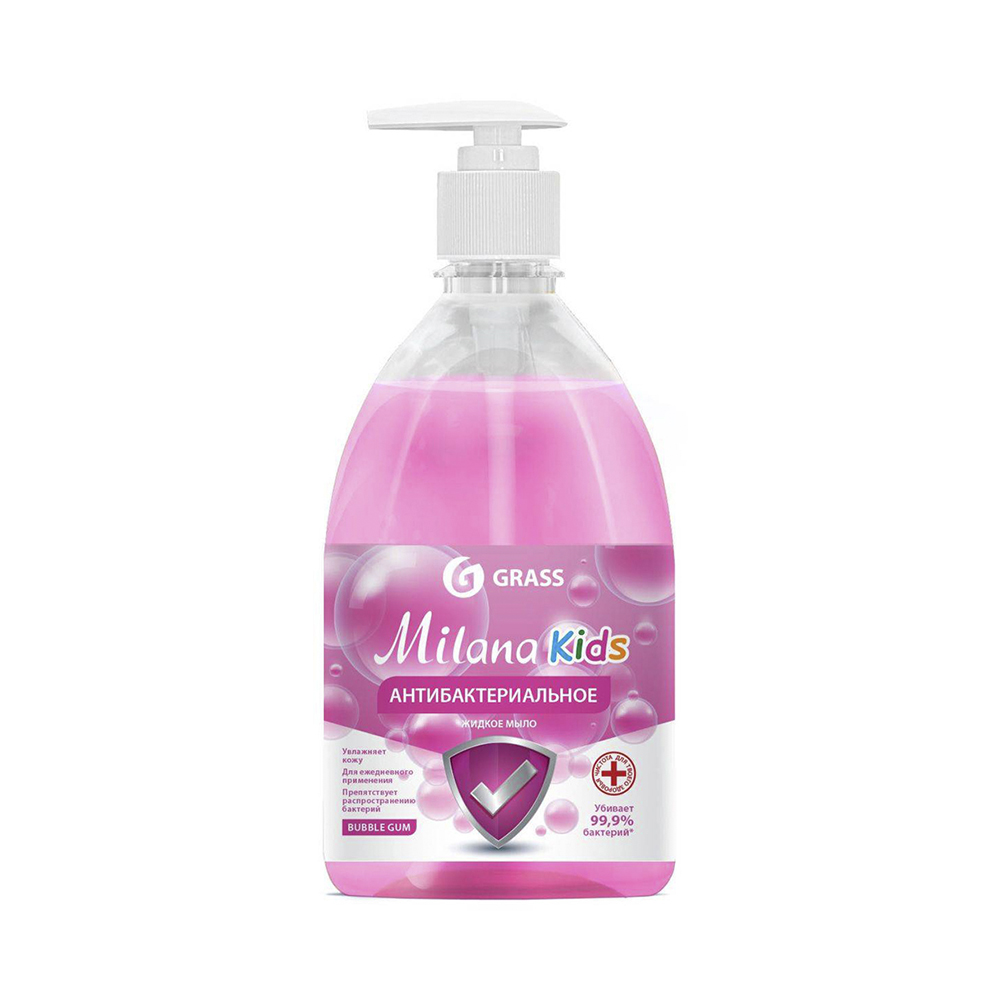 Жидкое мыло антибактер. "milana" (fruit bubbles) 0,5 л с дозатором (1/15) "grass"