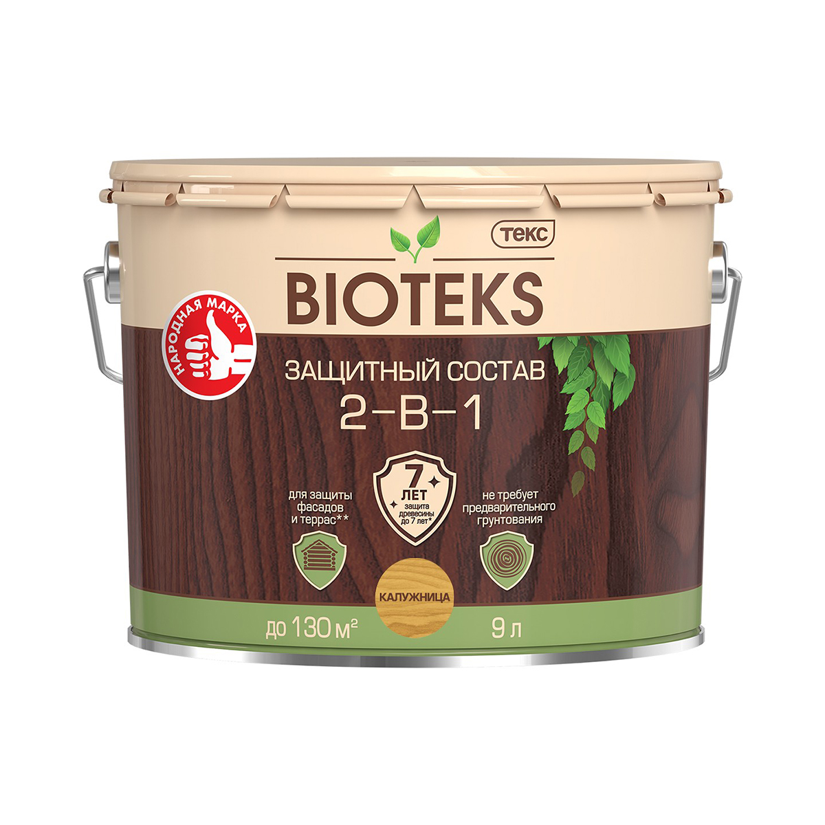 Биотекс калужница  9 л (1) защитный состав  2 в 1 "bioteks"