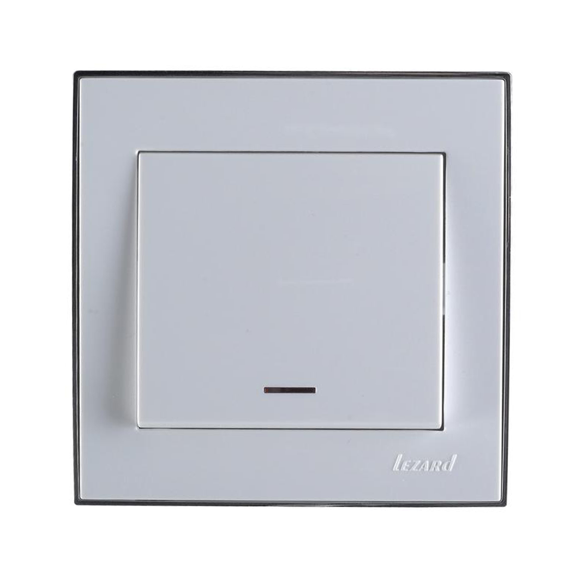 Выключатель "rain" 1 кл. с индикатором, белый (1/10/120) "lezard" 703-0202-111