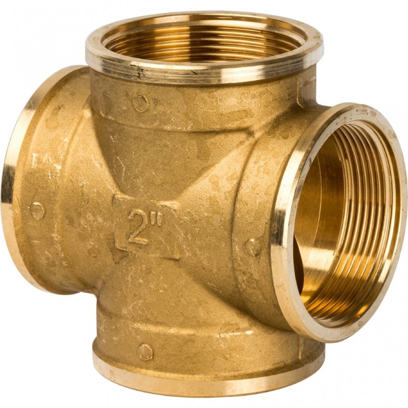Крестовина резьбовая ВР 2" латунь STOUT
