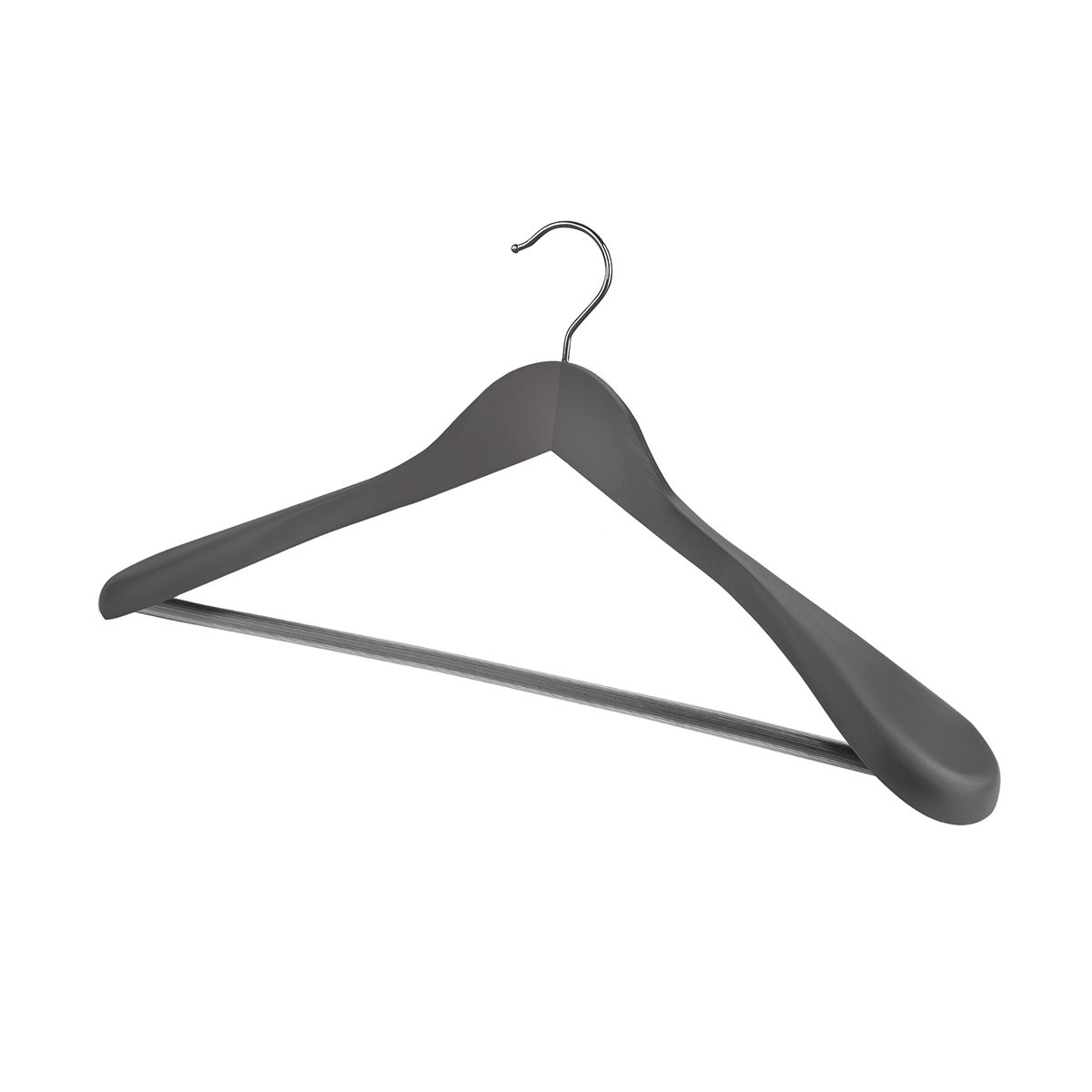 Вешалка для одежды дерев. "japanese black" с расшир. плечиками, серая (1/36) "valiant" jb-19708